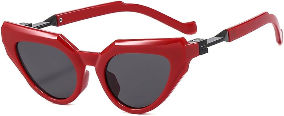 

Солнцезащитные очки LVTFCO Retro Cat Eye для женщин, модные очки для мужчин с прозрачными градиентными линзами и защитой от УФ-излучения UV400, стильные очки для вождения, Red Gray