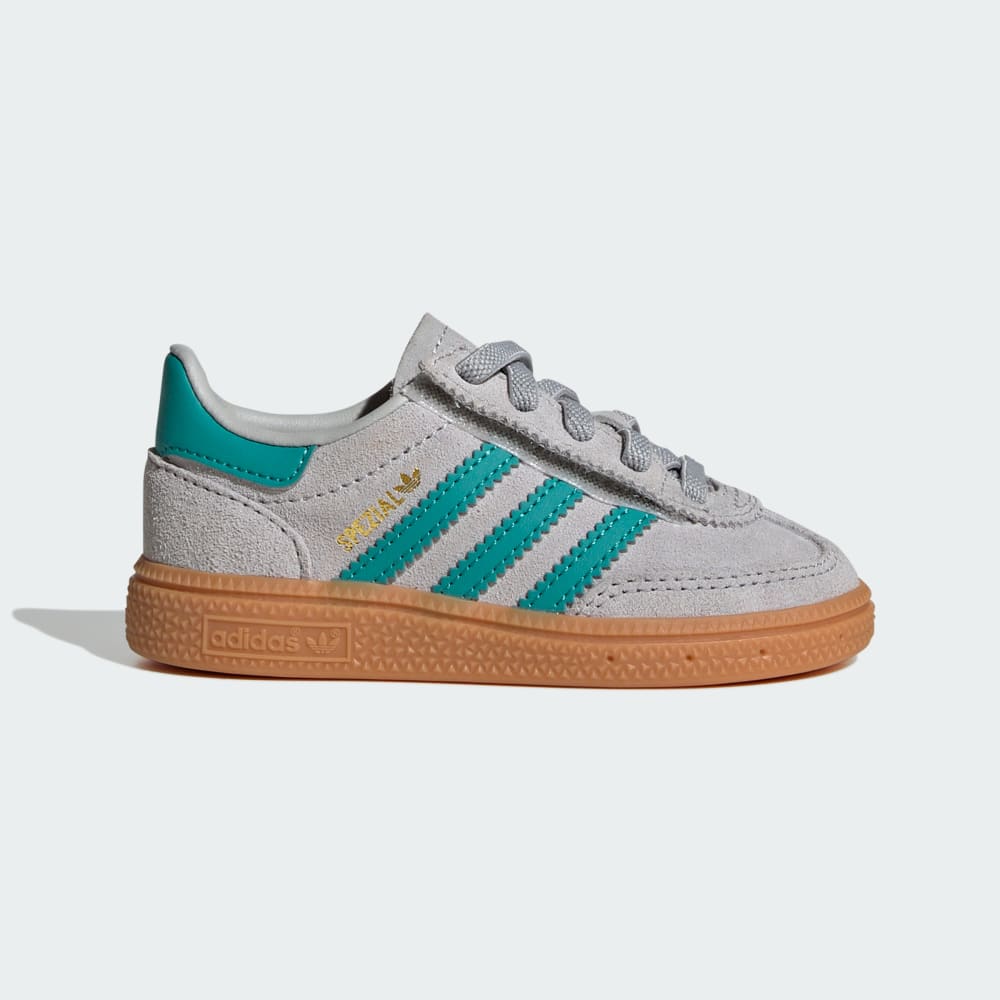 

Кроссовки Adidas Handball Spezial Comfort Closure Elastic Lace Shoes Kids, цвет Grey Two/Pure Teal/Gum