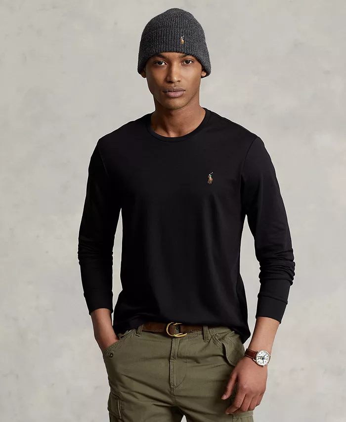 

Мужская футболка Custom Slim Fit из мягкого хлопка Polo Ralph Lauren, черный