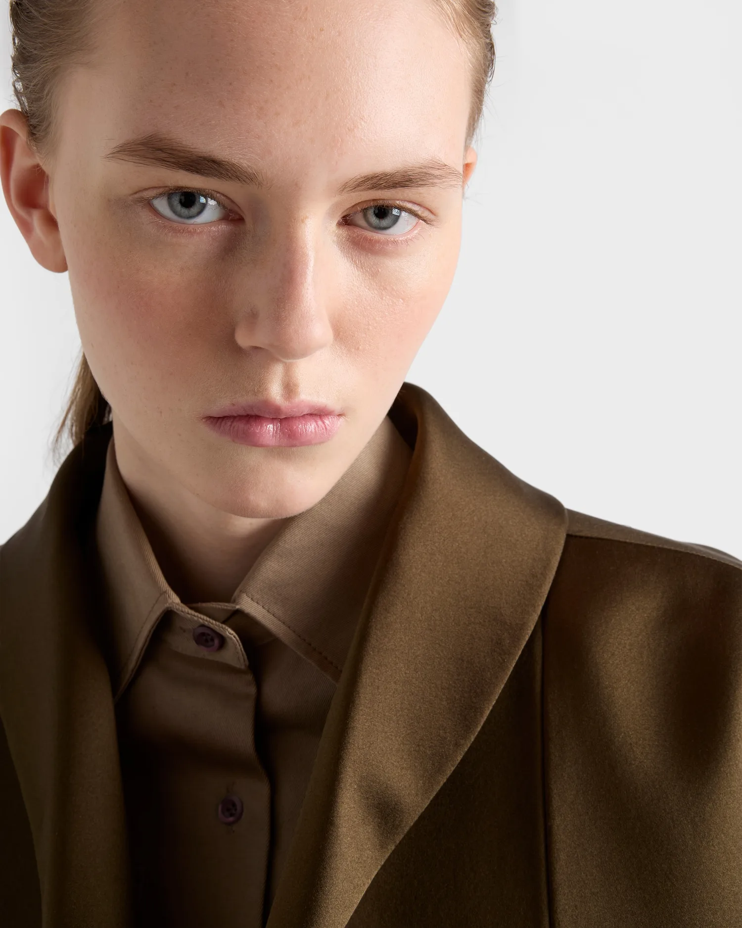 Рубашка из ткани чино Prada, серый — фото 3