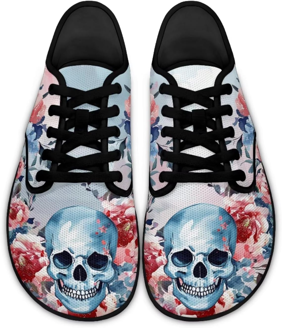 

Кроссовки с широким носком в виде черепа для мужчин и женщин, минималистичные, дышащие, для бега по тропинкам и ходьбы Pointodoor, Skull Flower
