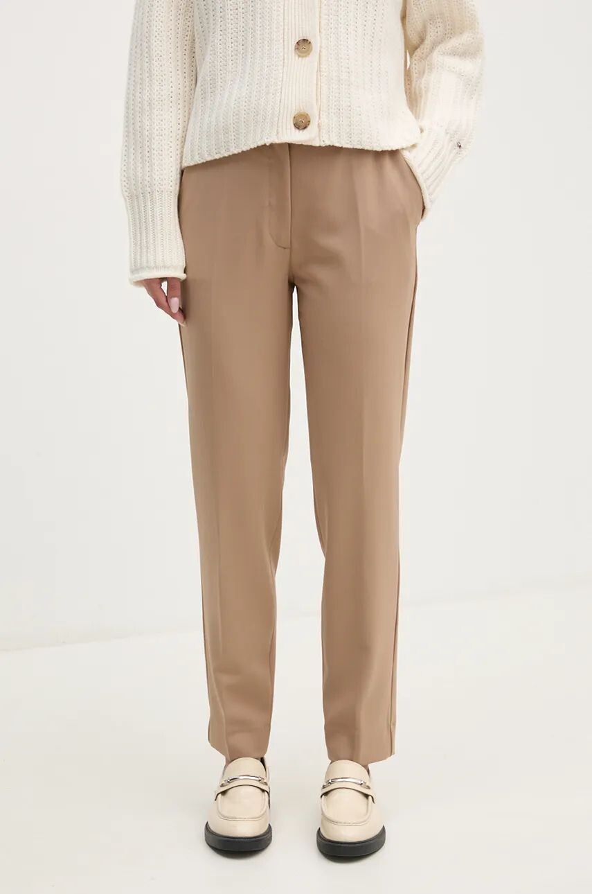 

Брюки из смесовой шерсти Calvin Klein, бежевый
