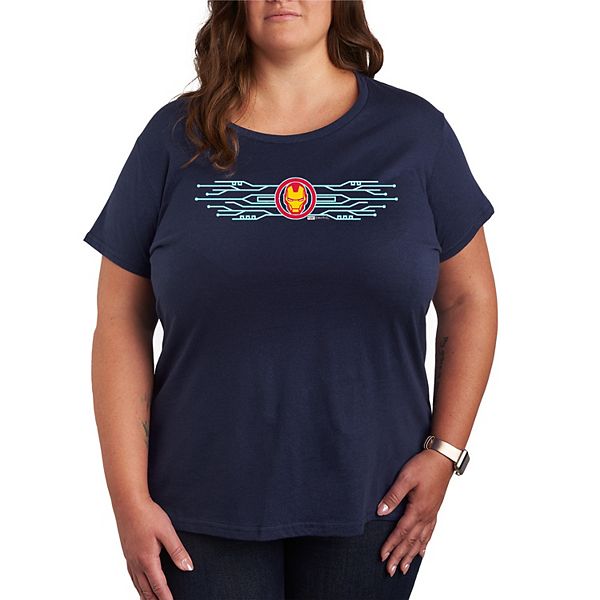 

Футболка с принтом Iron Man, plus size Marvel, Navy, Синий, Футболка с принтом Iron Man, plus size Marvel, Navy