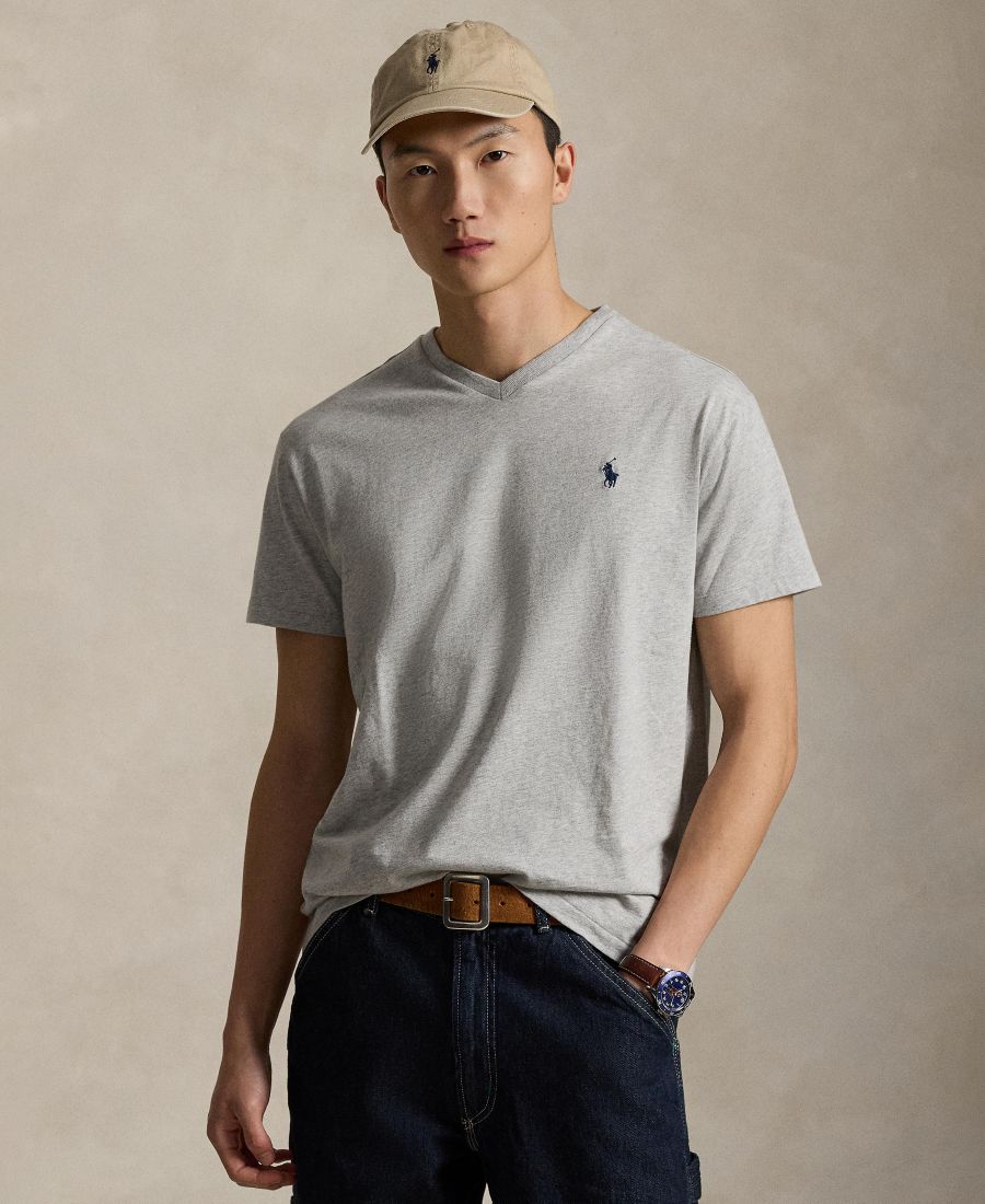 

Мужская классическая футболка с V-образным вырезом Polo Ralph Lauren, Taylor Heather