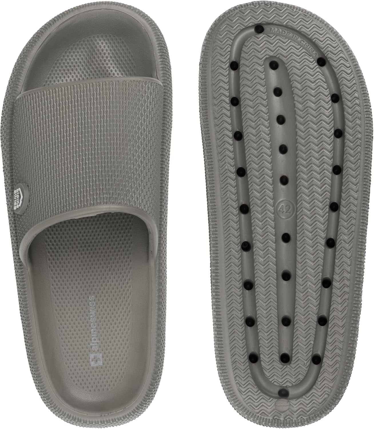 Мужские тапочки Alpine Swiss Omar Mens с подушкой, ультракомфортные, как облако, водонепроницаемые, легкие сандалии, быстросохнущие, нескользящие для душа, Olive — фото 4