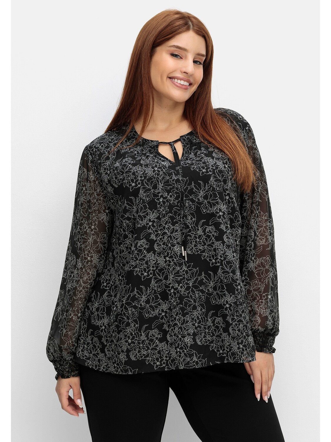 

Туника sheego Chiffon, черный