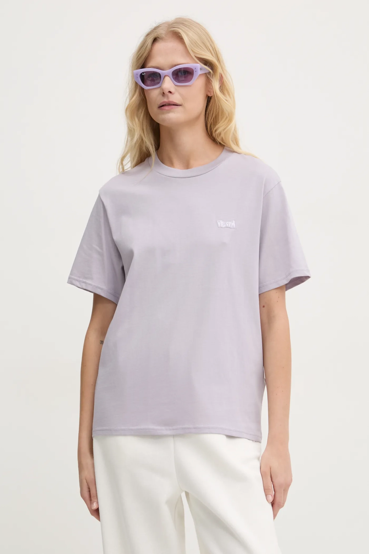 

Хлопковая футболка Volcom, фиолетовый
