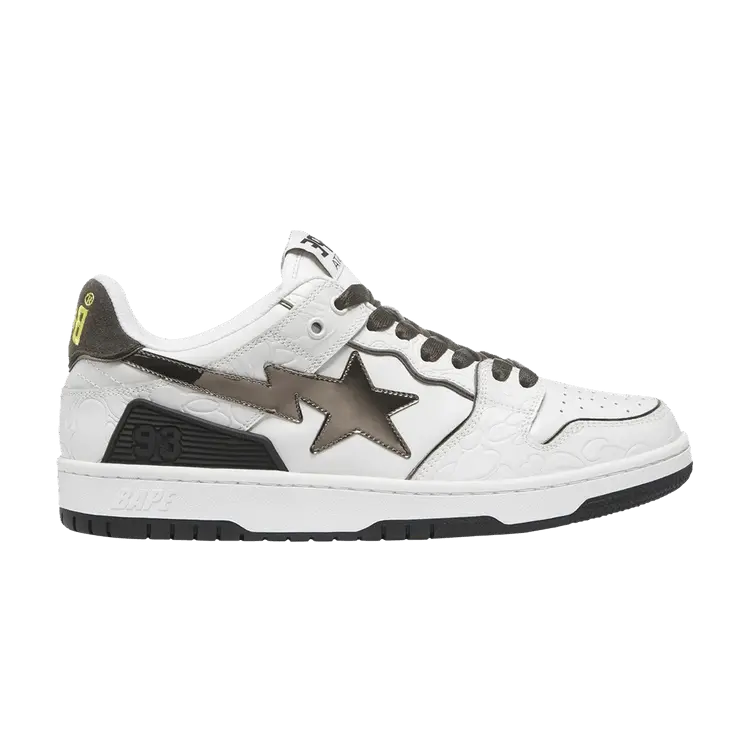 Кроссовки BAPE Wmns Sk8 Sta, White Metallic Silver