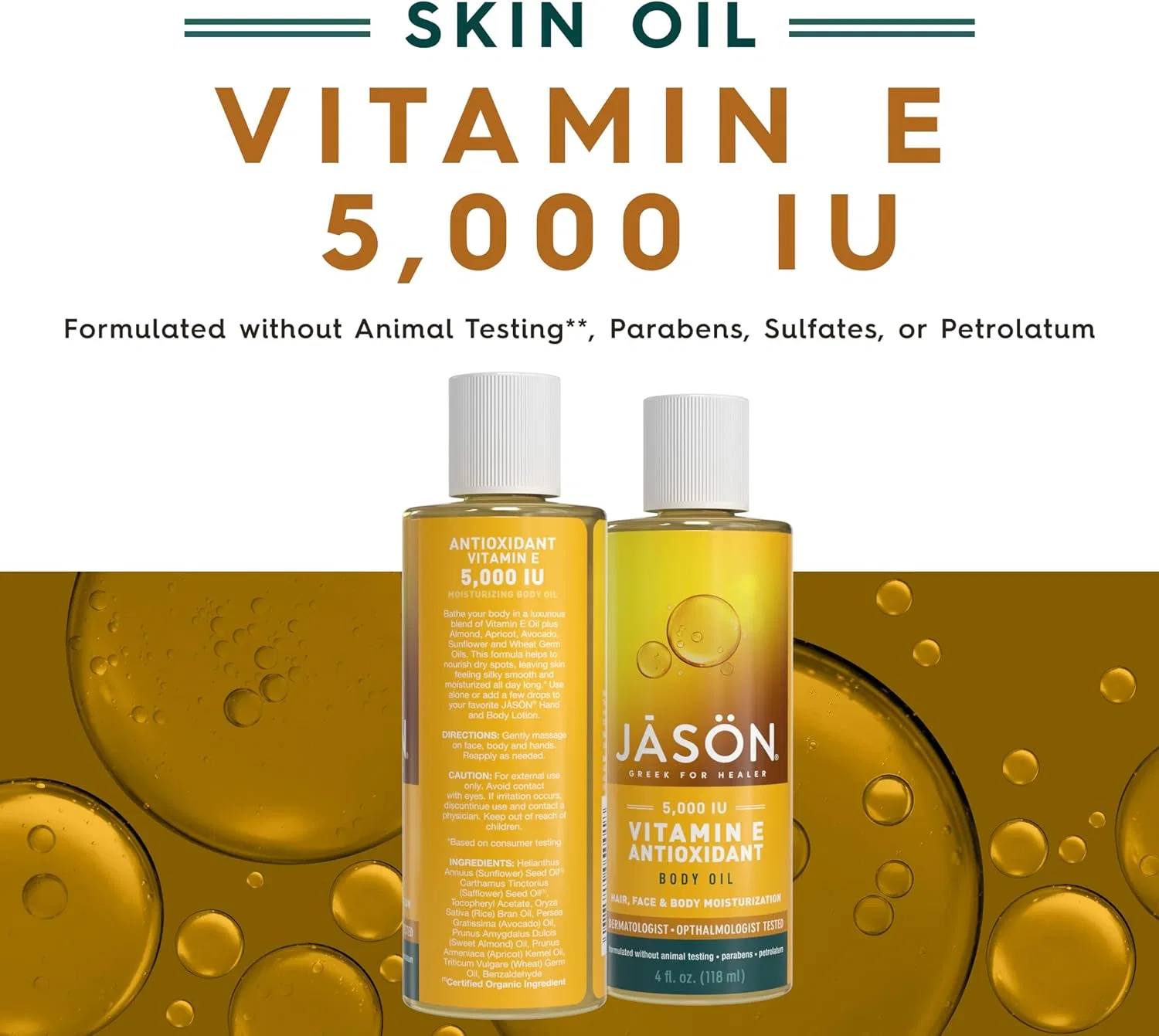 Масло для тела Jason Vitamin E 5000 IU, 118 мл — фото 2