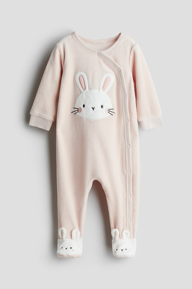 

Велюровая пижама с ножками H&M, розовый
