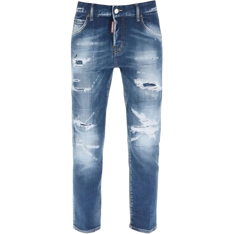 

DSQUARED2 Блекнувшие укороченные джинсы DSQUARED 2, синий