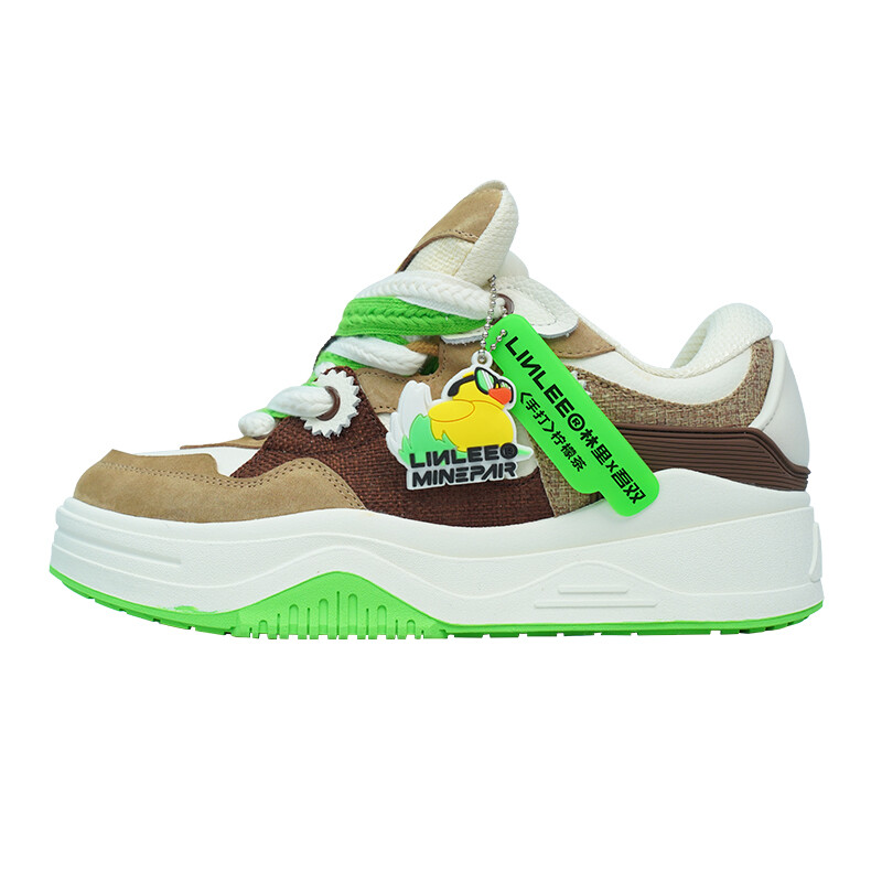 

Кроссовки MINEPAIR Skateboarding Shoes Unisex Low-top White Yellow, зеленый