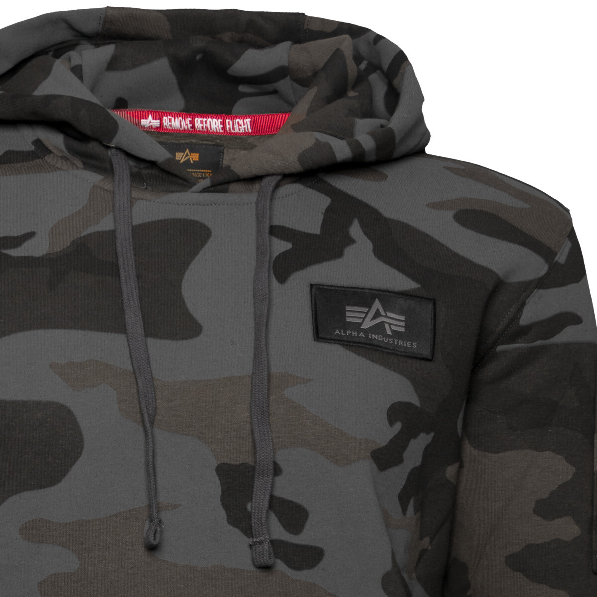 

Толстовка Alpha Industries Kapuzenpullover Back Print Hoodie Camo, черный