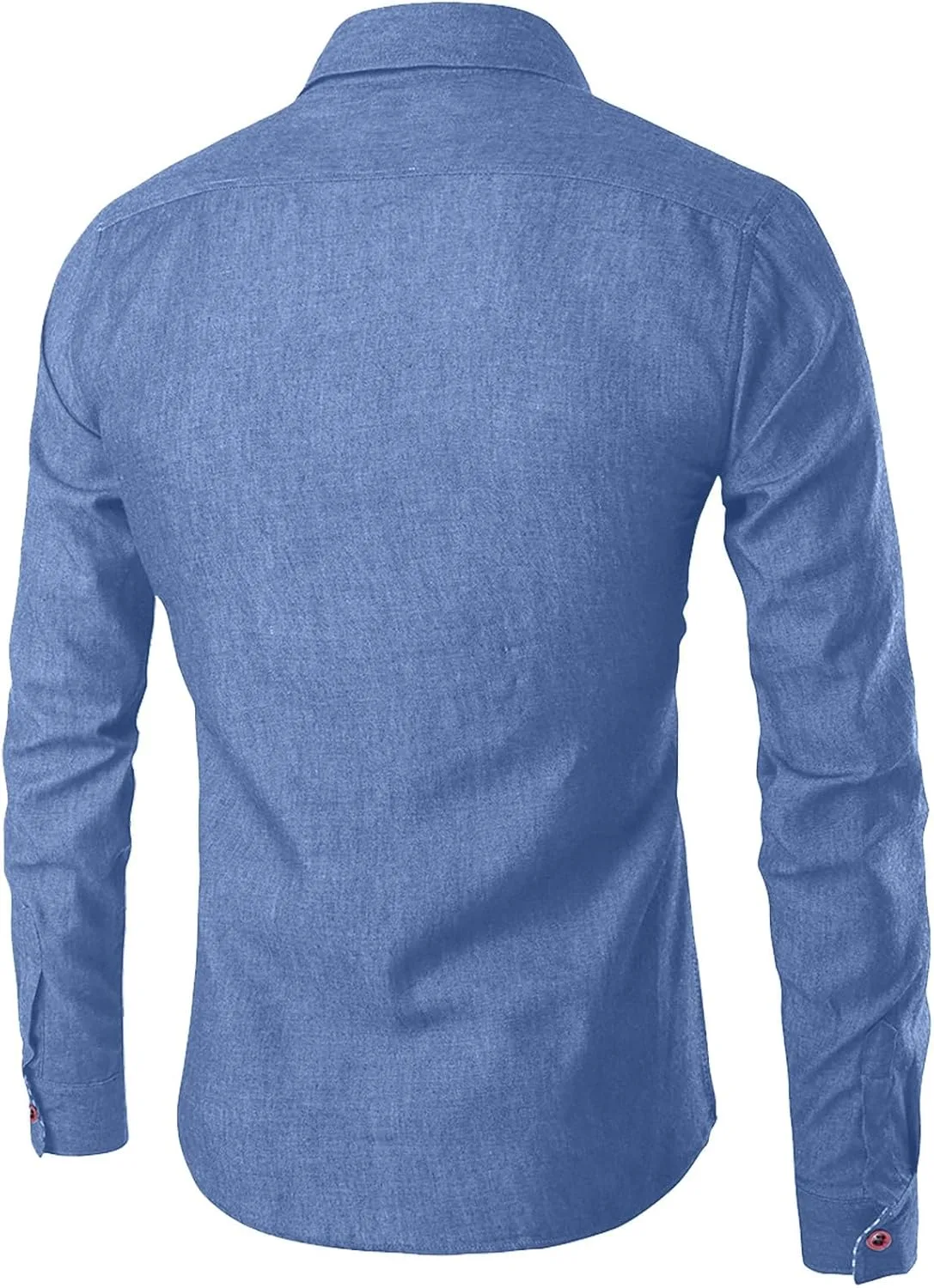 Рубашка мужская Long Sleeve Solid Stretch Wrinkle-Free с карманом — фото 2