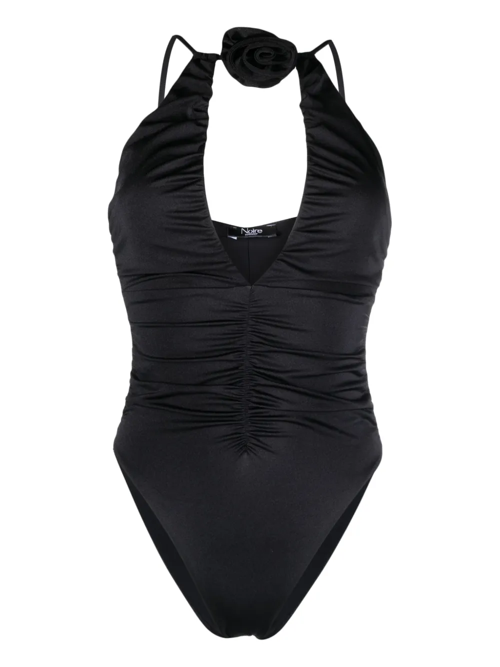 

Купальник с цветочной аппликацией Noire Swimwear, черный