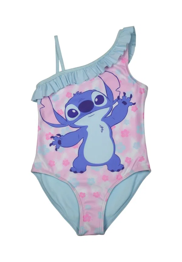 Купальник disney lilo stitch badeanzug mit rüschen schwimmanzug einteiler Disney, Rosa/Blau