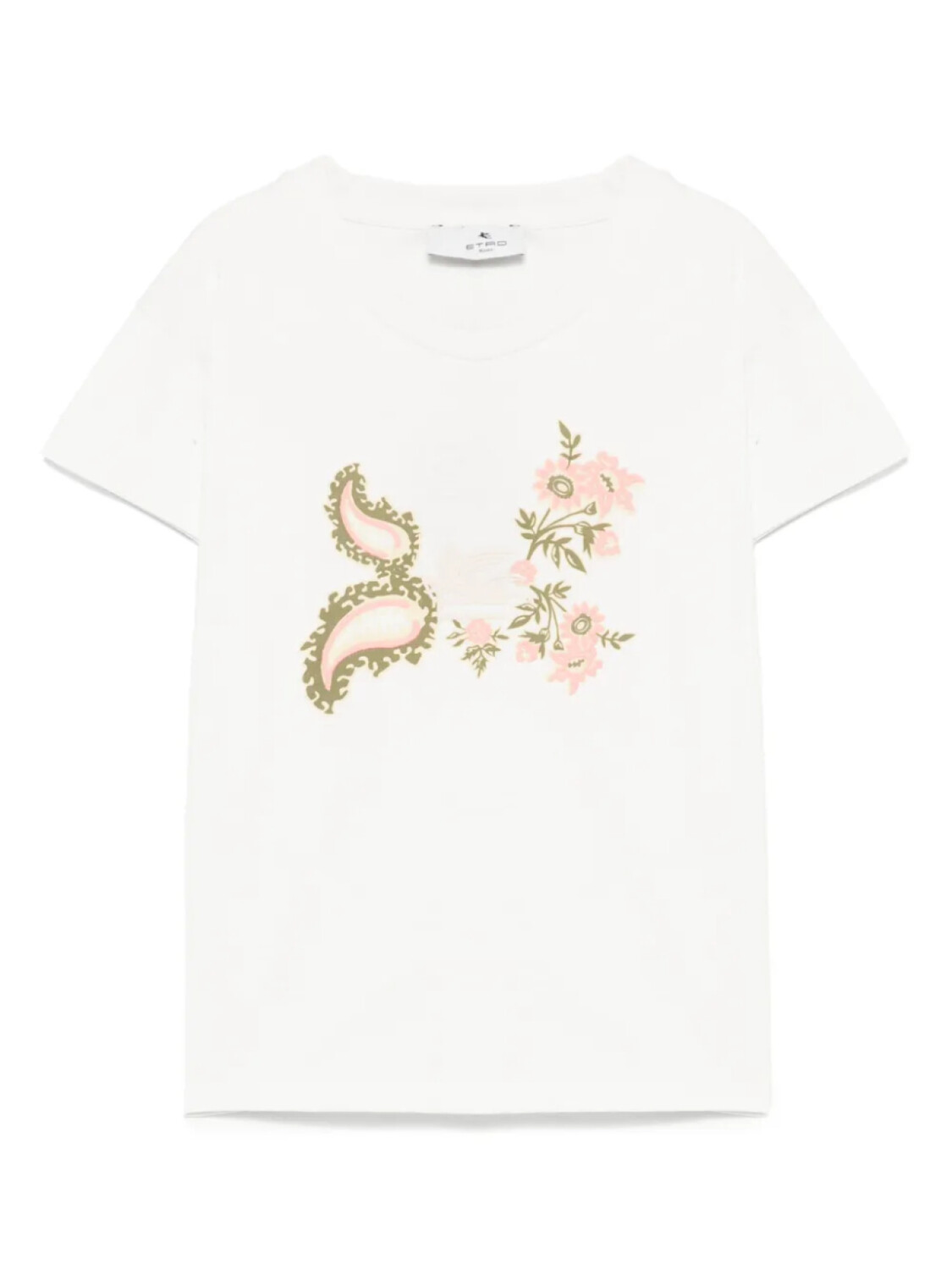 

Футболка ETRO KIDS с цветочной вышивкой, белый