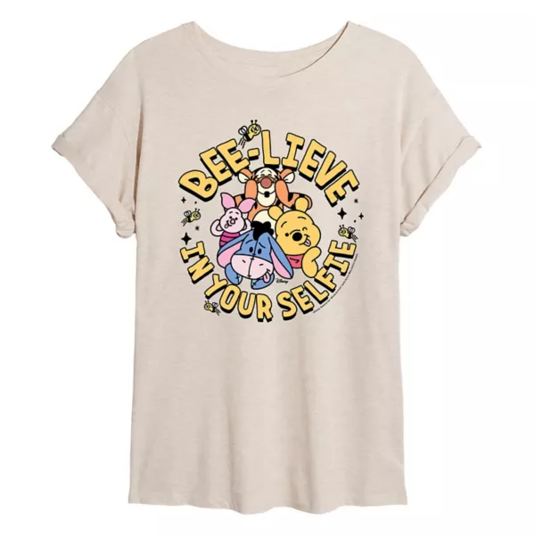 

Футболка Winnie the Pooh Junior's Bee Lieve oversize Disney, бежевый