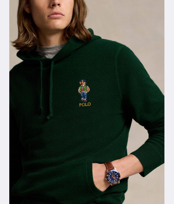 Толстовка мужская Polo Ralph Lauren шерстяная с вышивкой, зеленый — фото 4