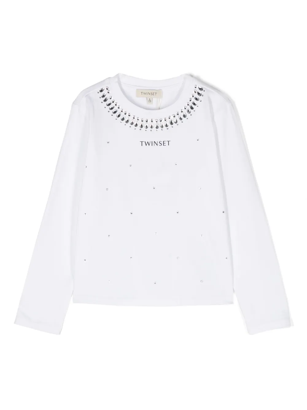 

Футболка из джерси со стразами TWINSET Kids, белый
