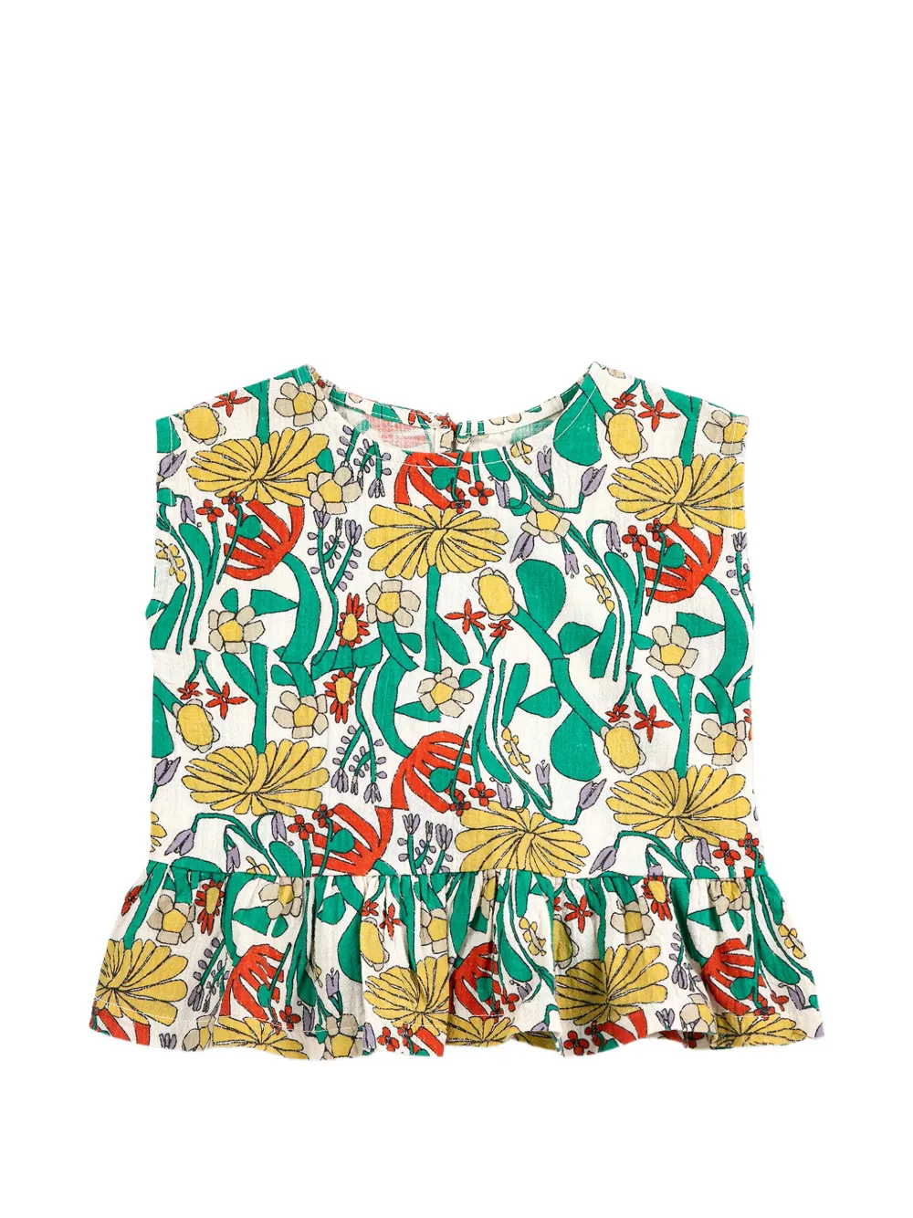 

Топ с цветочным принтом и оборками Bobo Choses, бежевый
