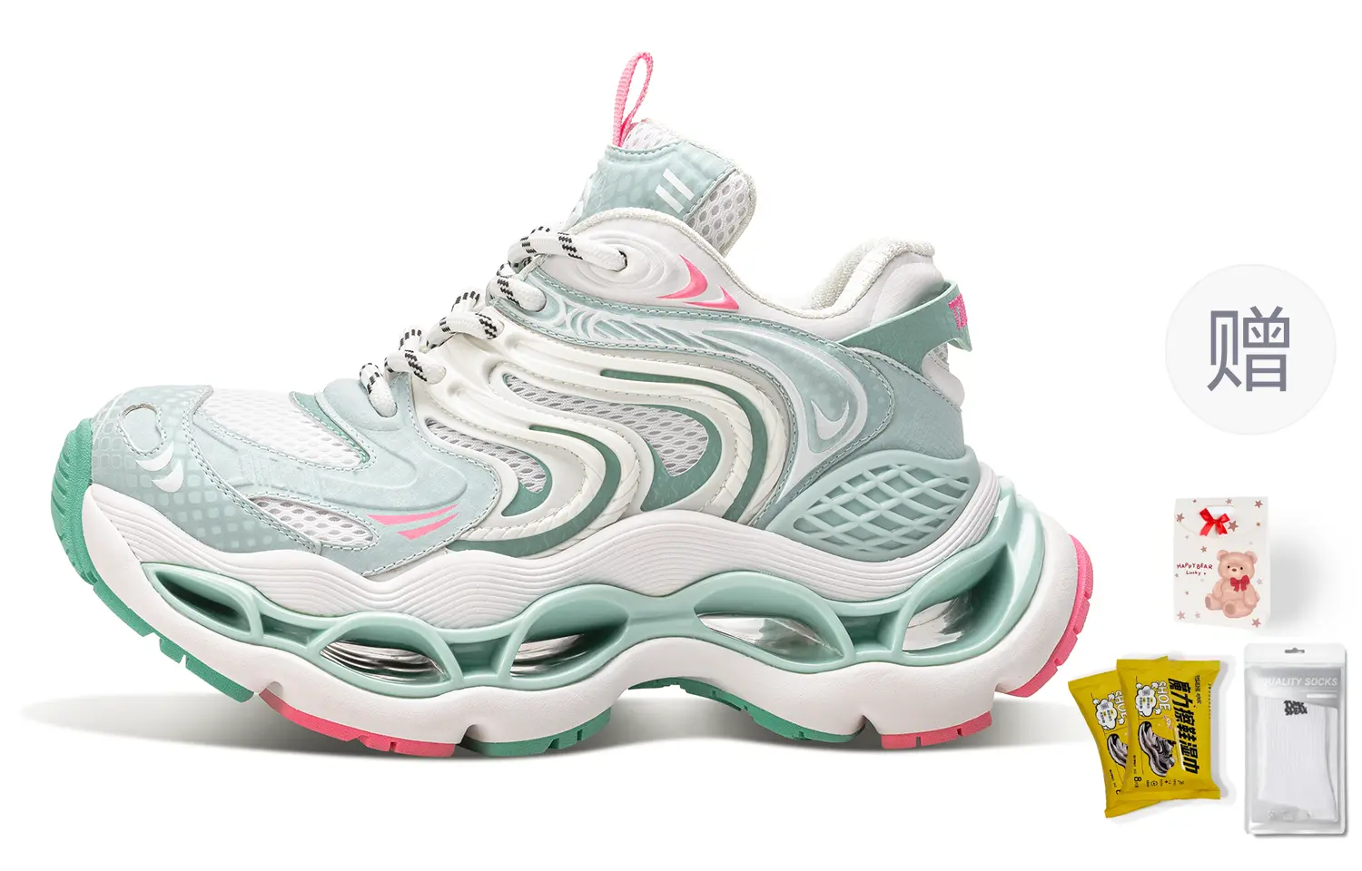 

Кроссовки Obsidian Shadow Collection Low top Chunky Sneakers Unisex Timespeak, spring зеленый[gift included brand gift pack: 1 pack of trendy socks+2 packs of shoe cleaning wipes]