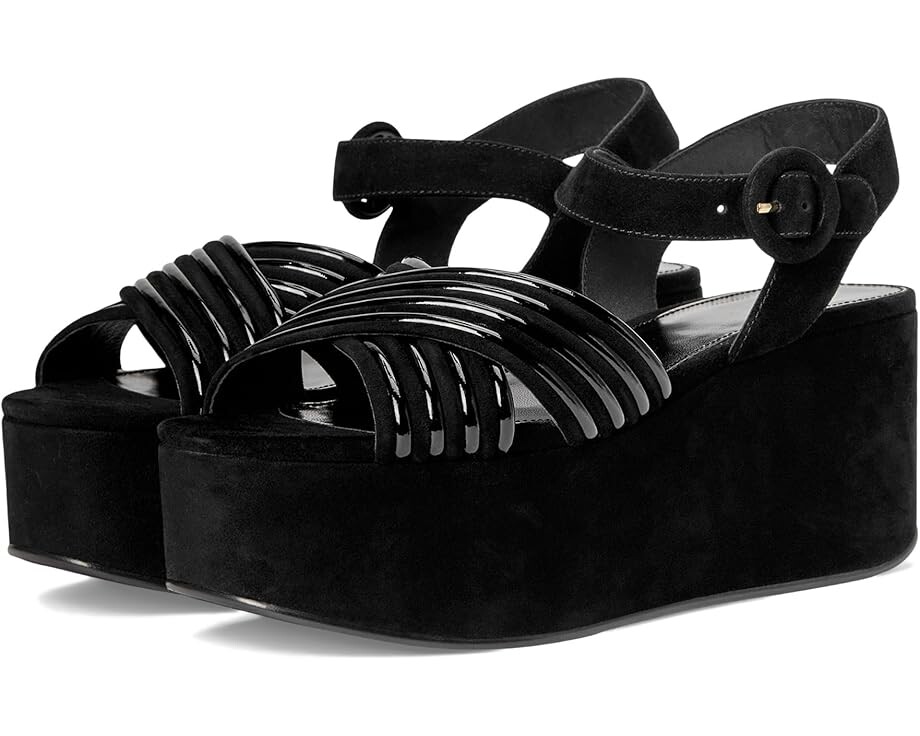 

Туфли Tory Burch Bombe Cross Strap Platform Sandal 50 mm, цвет Perfect Black/Perfect Black