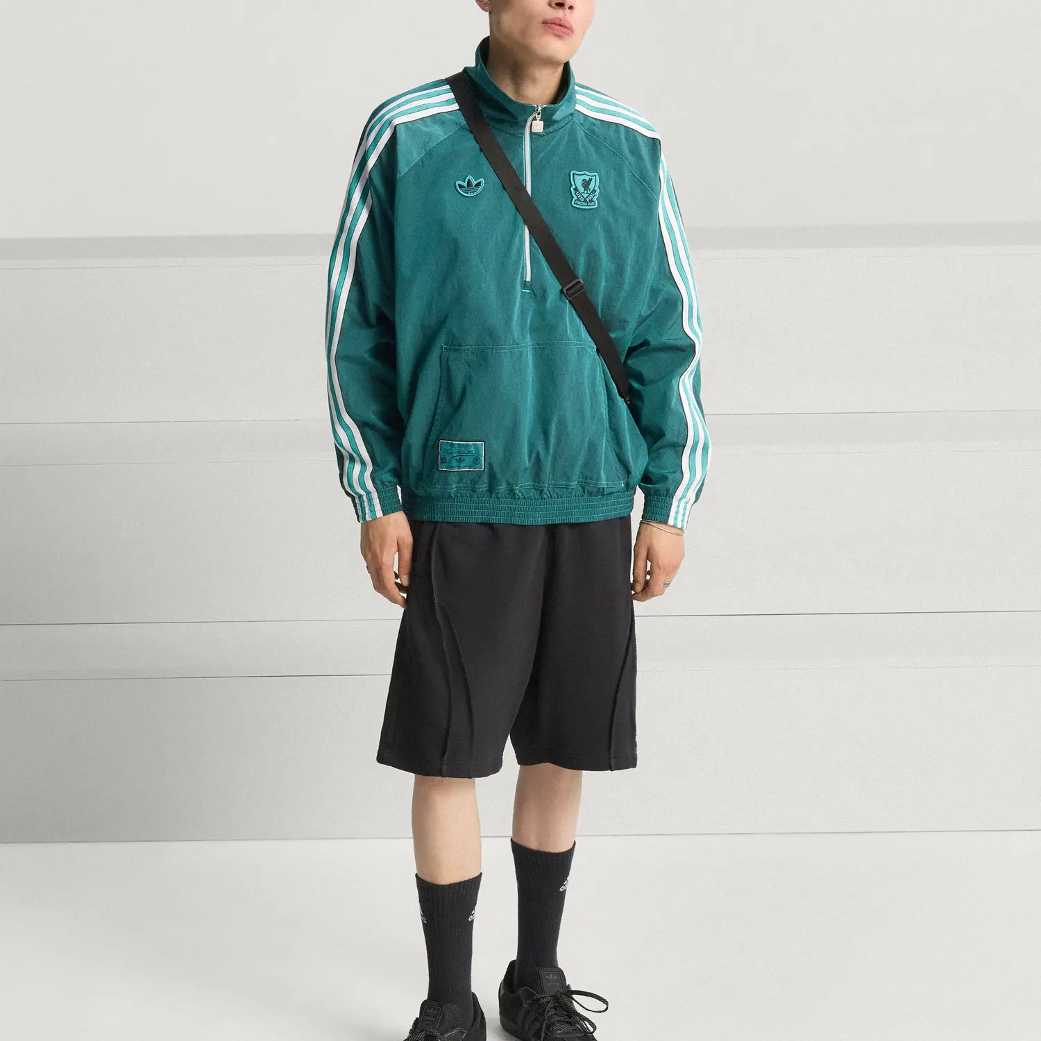 Adidas AdiClub Liverpool Fc Terrace Icons Half Zip Jacket Adidas Originals, зеленый — фото 3