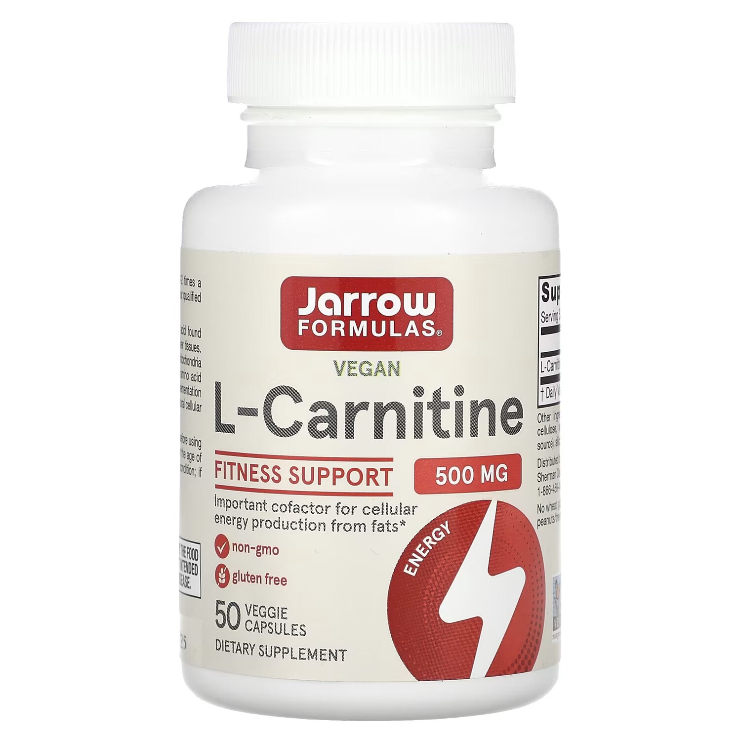 

L-карнитин Jarrow Formulas 500 мг, 50 капсул