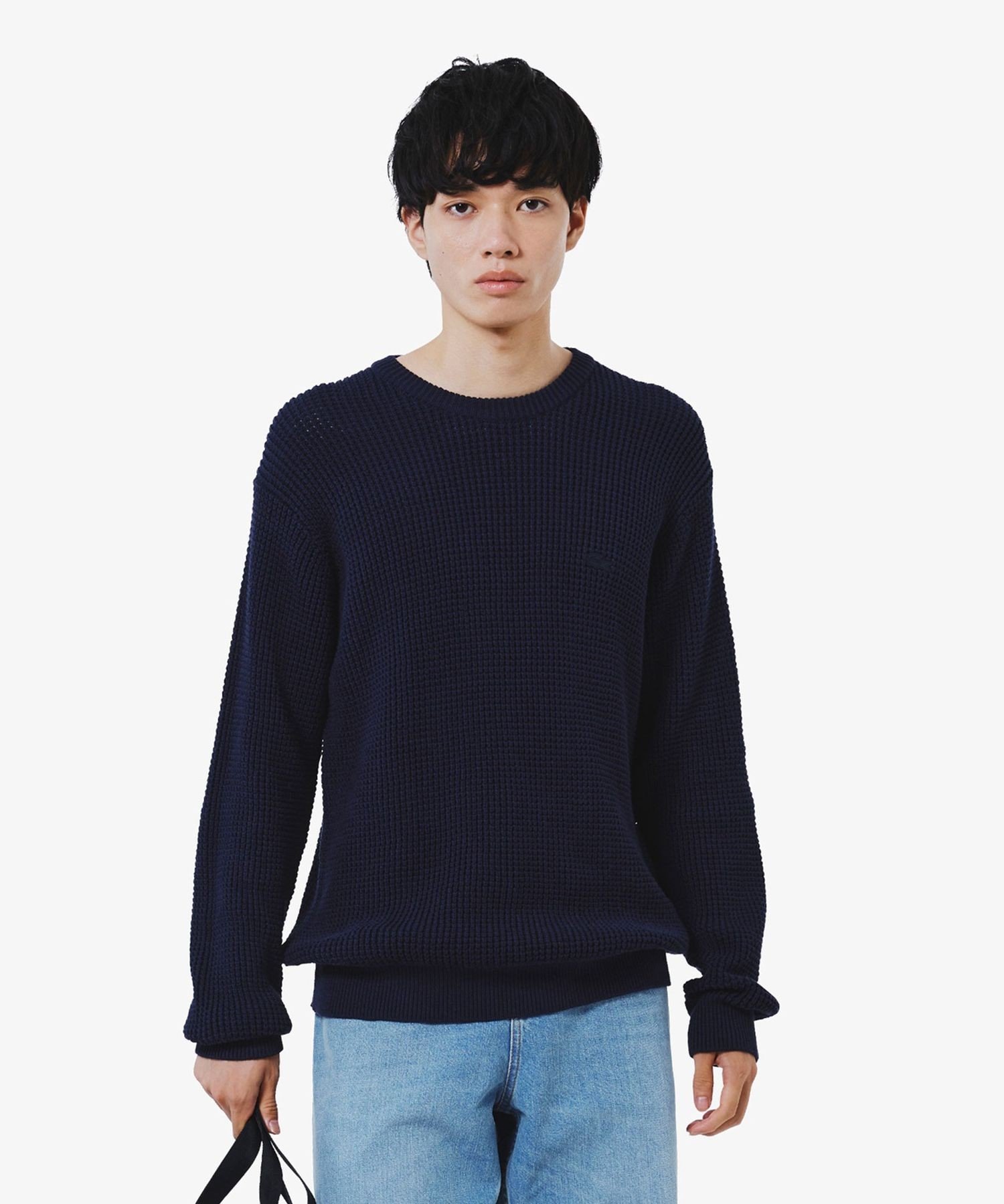 Вафельный вязаный свитер LACOSTE, Navy