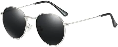 

Классические женские круглые солнцезащитные очки 2027 года, розовые, с зеркальным покрытием, в стиле ретро, ​​мужские очки с зеркальным покрытием MTZJH, Silver Grey