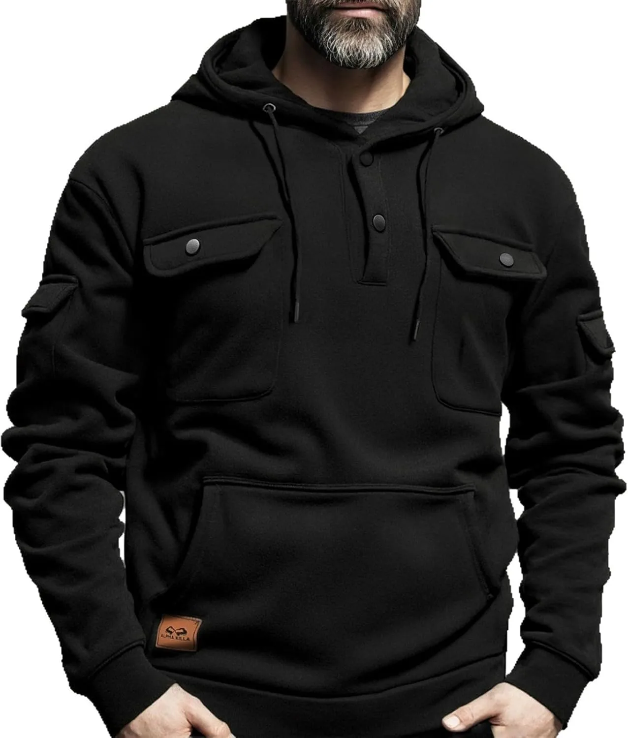 

Толстовка Fleece с капюшоном на шнурке, мужская, утепленная