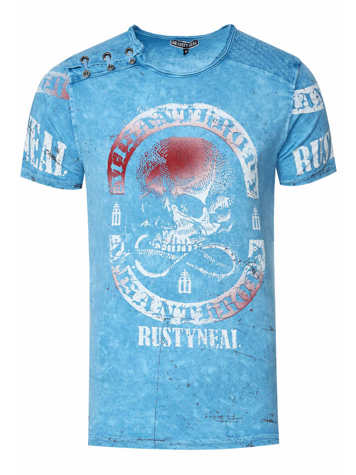 

Выцветшая синяя футболка с планкой на пуговицах сбоку и принтом черепа Rusty Neal, Синий, Выцветшая синяя футболка с планкой на пуговицах сбоку и принтом черепа Rusty Neal