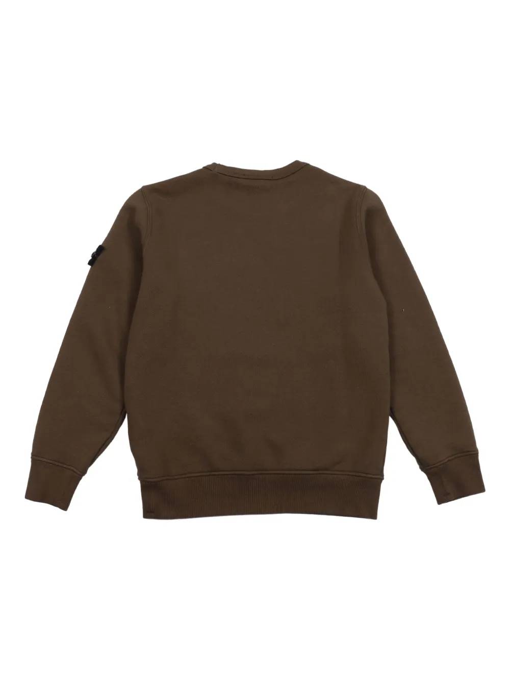 Хлопковый свитшот с нашивкой-компасом Stone Island Junior, коричневый — фото 2