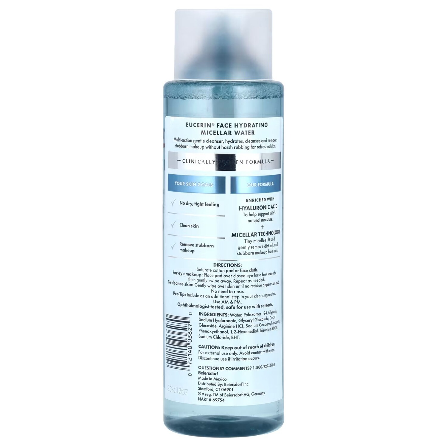 Мицеллярная вода Eucerin — Face, Увлажняющая , без отдушек, 400 мл — фото 2