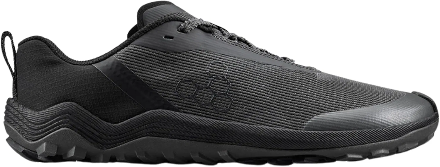VIVOBAREFOOT Primus Trail Flow Мужские низкие беговые кроссовки из замши и текстиля на плоской подошве с резиновой подошвой, Dark Shadow — фото 2