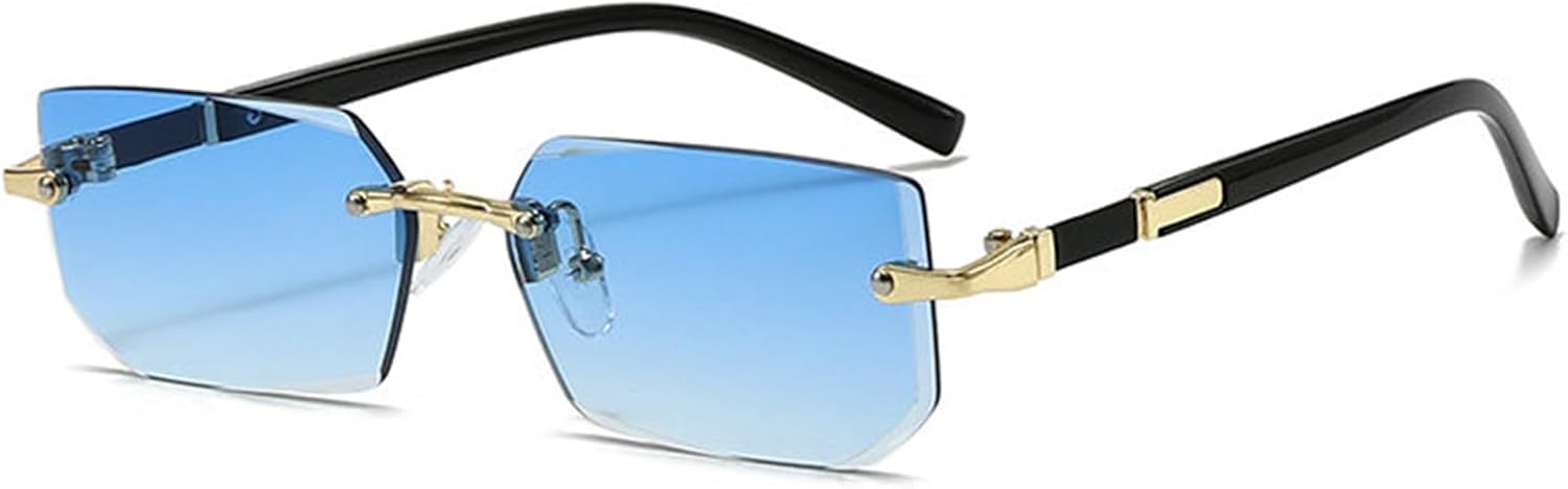 

Солнцезащитные очки Willochra без оправы для женщин и мужчин, модные прямоугольные солнцезащитные очки в стиле ретро, ​​стильные летние очки для путешествий с защитой от УФ-излучения UV400, C6