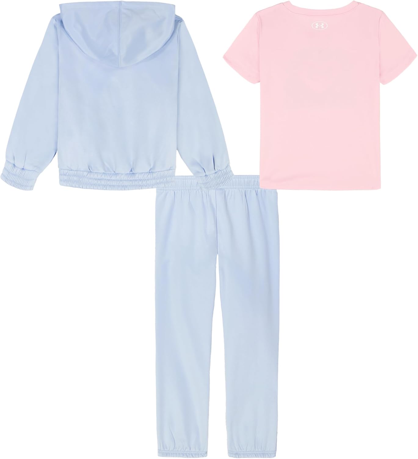 Under Armour girls Short Sleeve Shirt and Shorts Set, Durable Stretch and Lightweight, Blue Calm Full Zip — фото 2