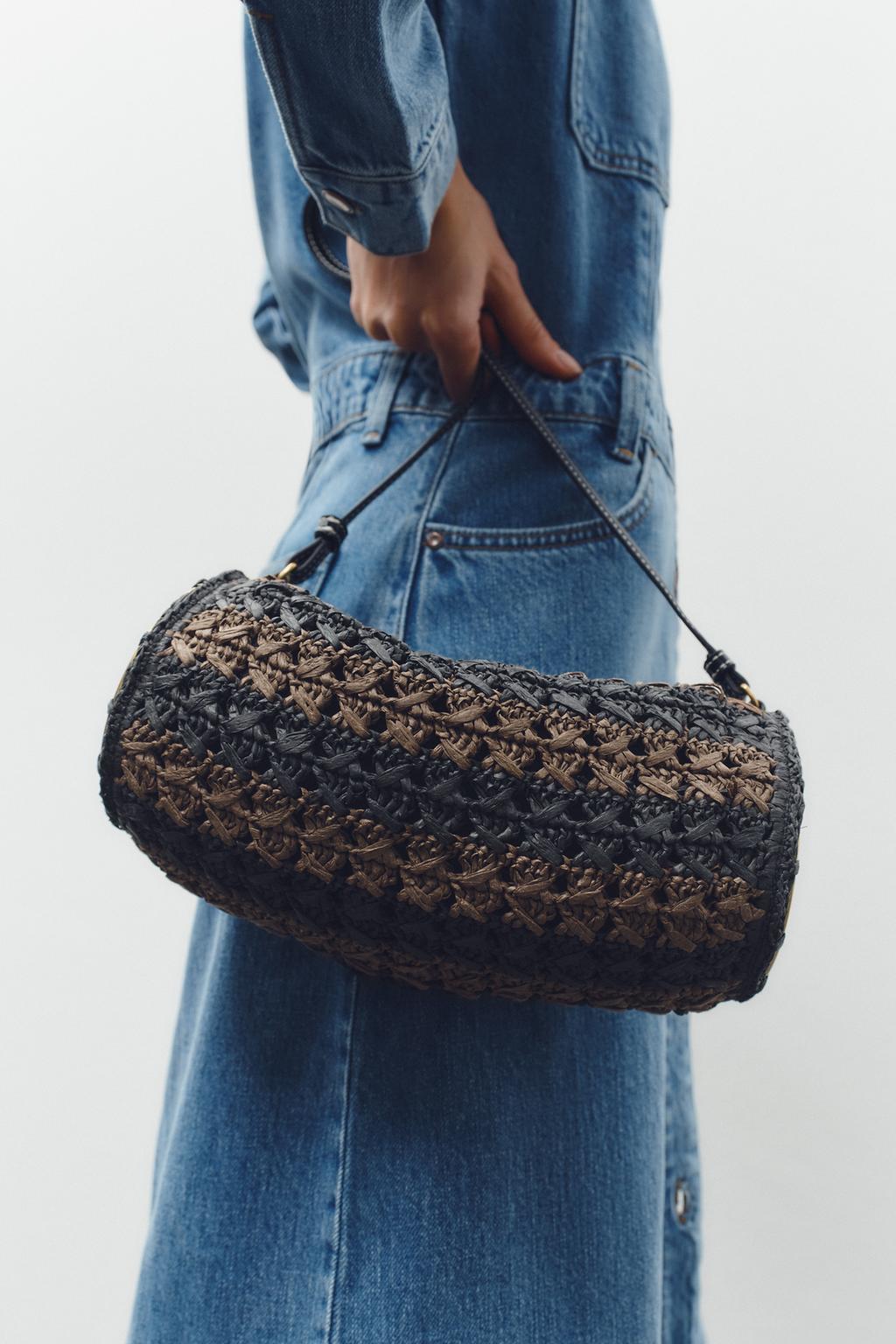 

Плетеная сумка через плечо ZARA, разноцветный