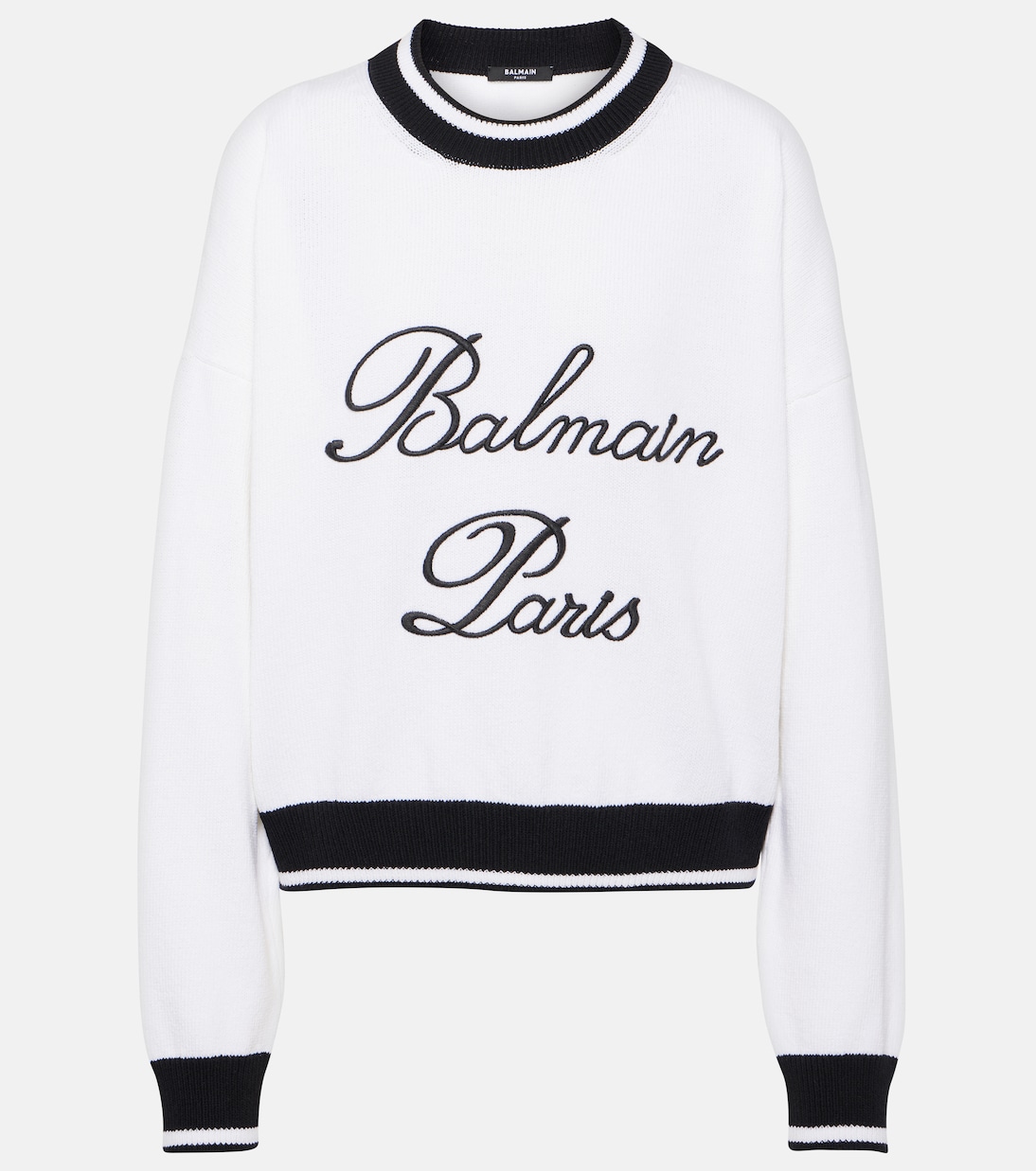 Вышитый свитер Balmain Signature Balmain, Blanc/Noir