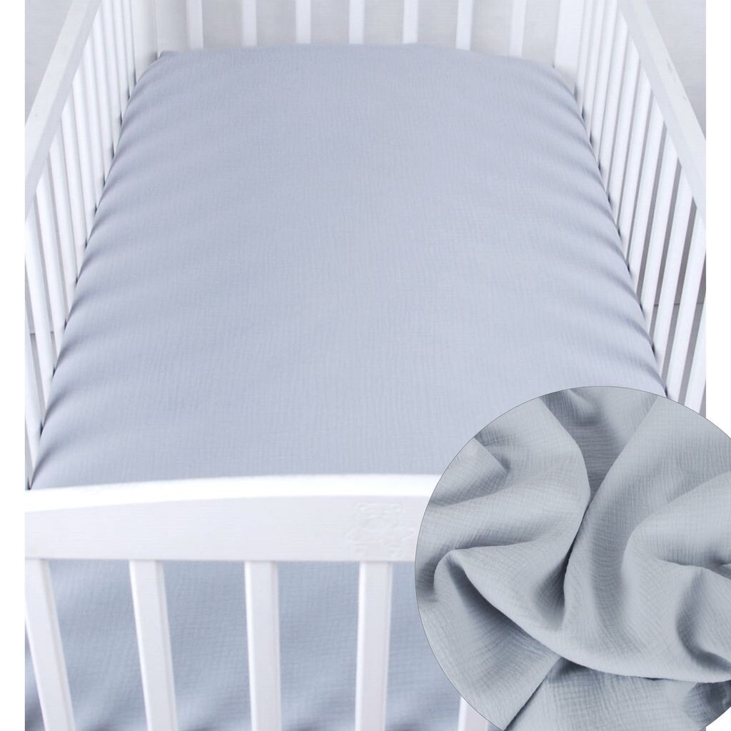 

BabyLux простыня муслиновая 70х140 простынь детская кроватка серый