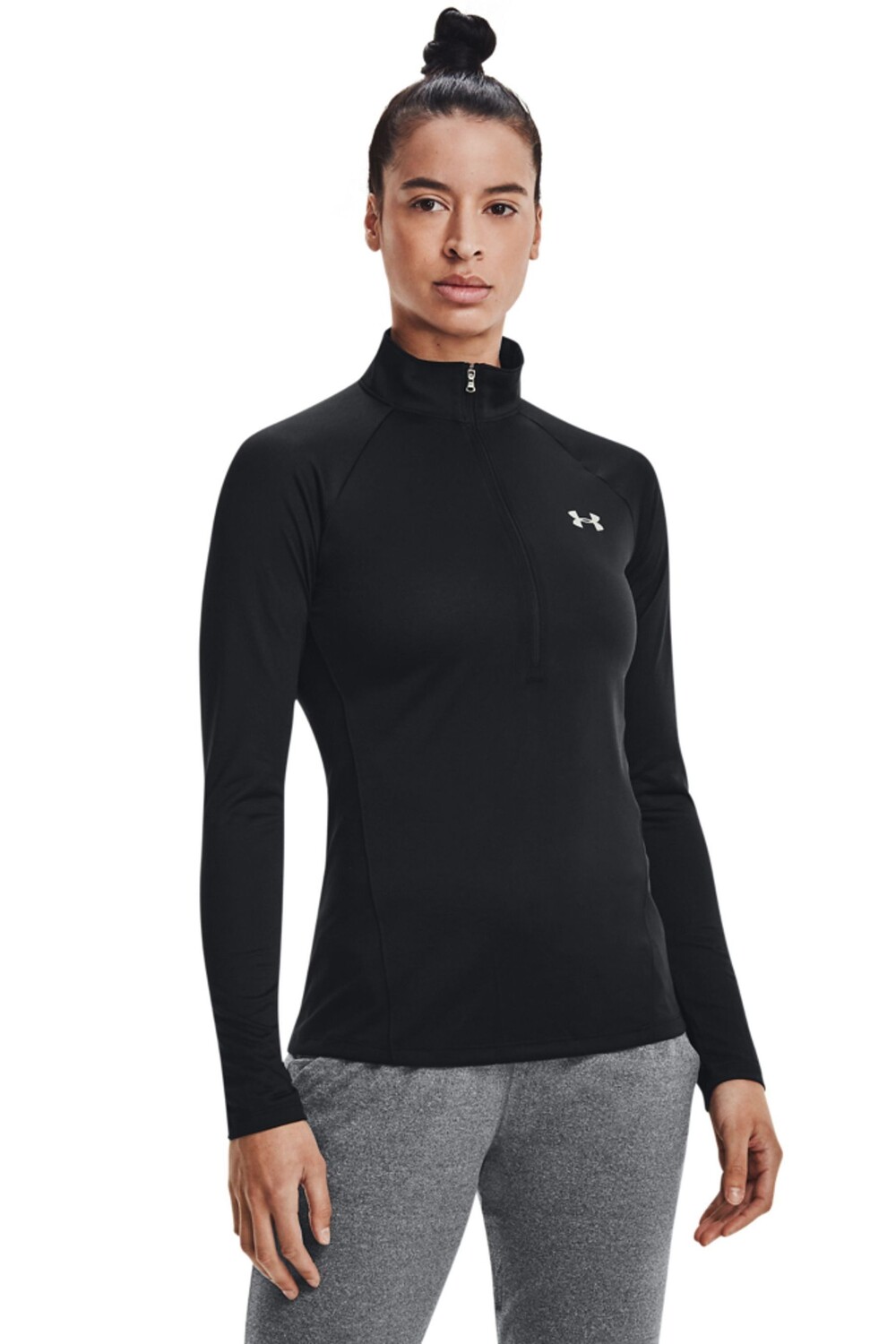 

Гладкий топ Tech с короткой молнией Under Armour, черный