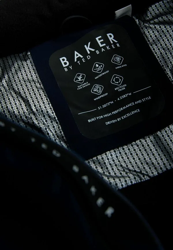 Водонепроницаемая стеганая парка стандартного кроя Baker By Ted Baker, Blue — фото 3