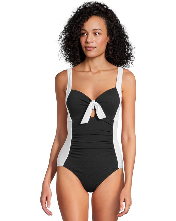 

Купальник Tommy Bahama Island Cays Color-Block Tie One-Piece, белый