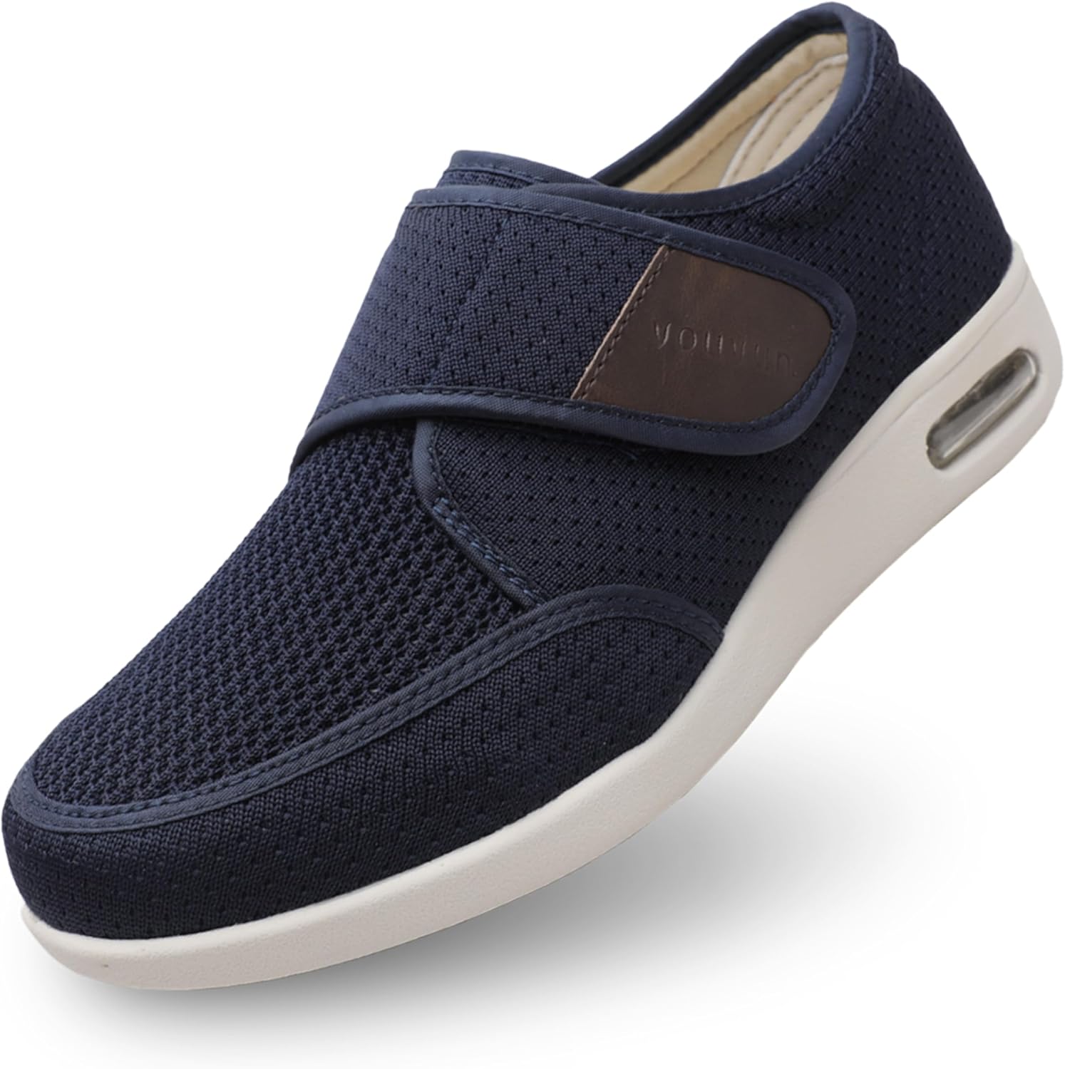 

Мужские кроссовки youyun для мужчин с широкой стопой, для пожилых, с регулируемой застежкой, дышащие, легкие, с противоскользящей подошвой и воздушной подушкой, для отекших ног и отеков, синий