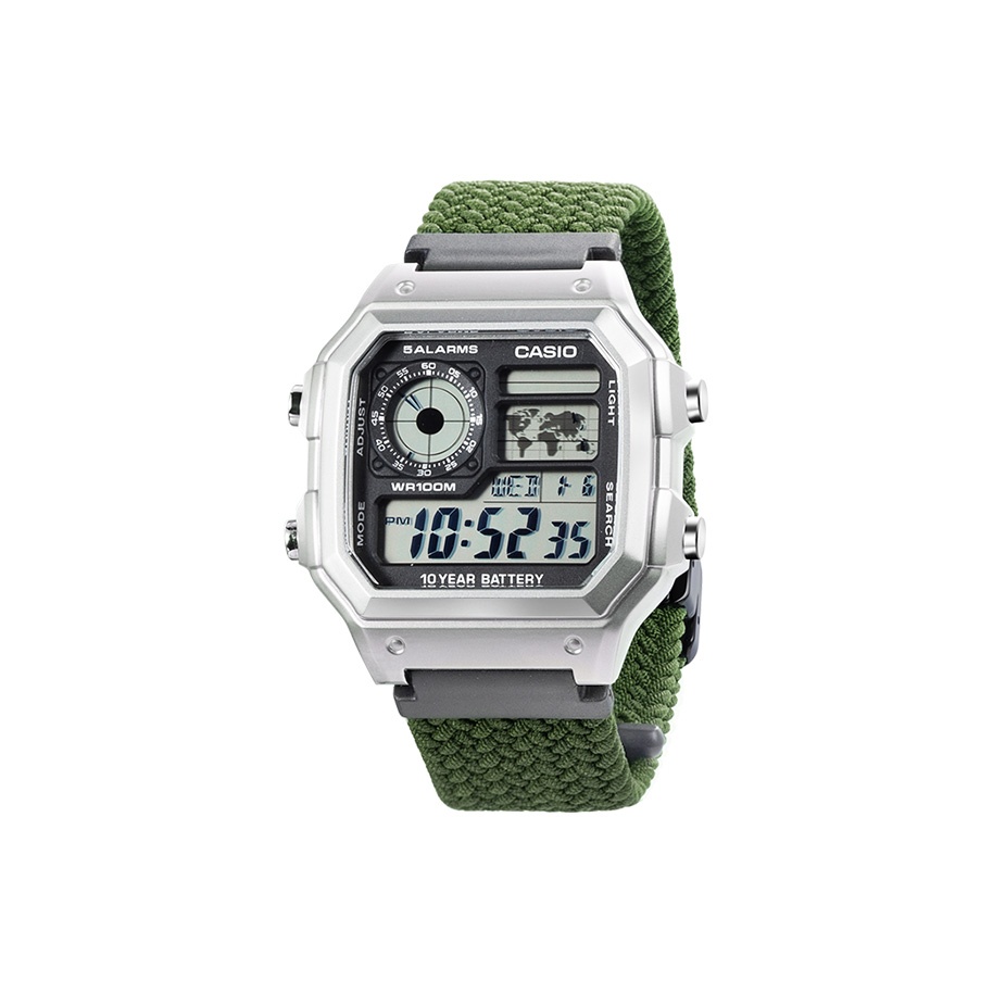 

CASIO Часы Unisex Silver Watch, Army Green