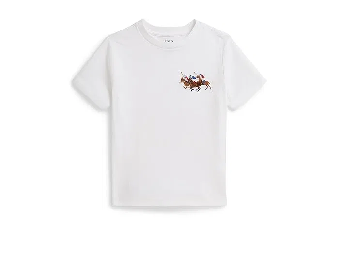 Футболка хлопковая Triple-pony Cotton Jersey Tee Polo Ralph Lauren Kids, White