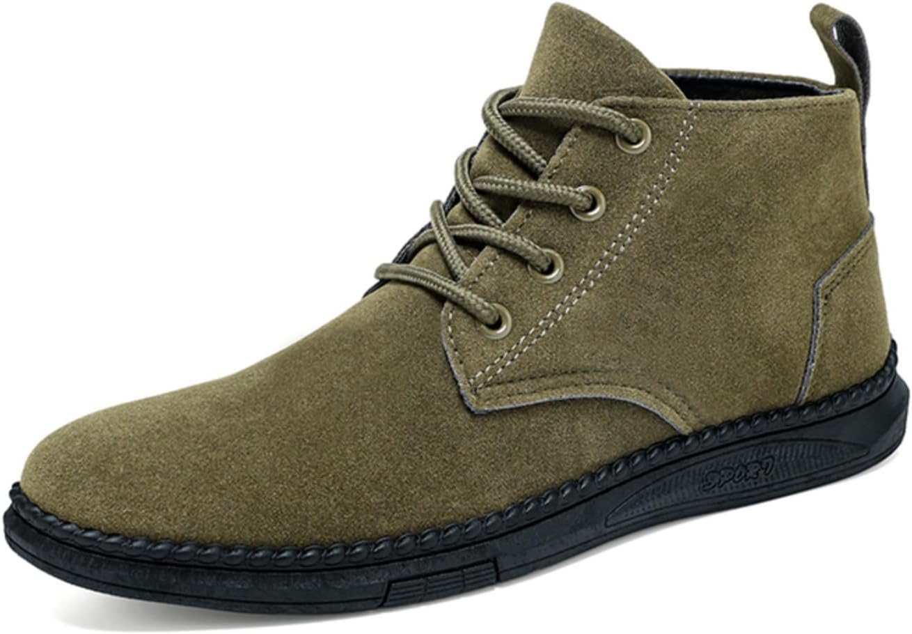 

Мужские ботинки Chukka Kelibasi с верхом из замшевой кожи и шнуровкой с металлическими люверсами и декоративной строчкой для повседневной носки с нескользящей резиновой подошвой, зеленый