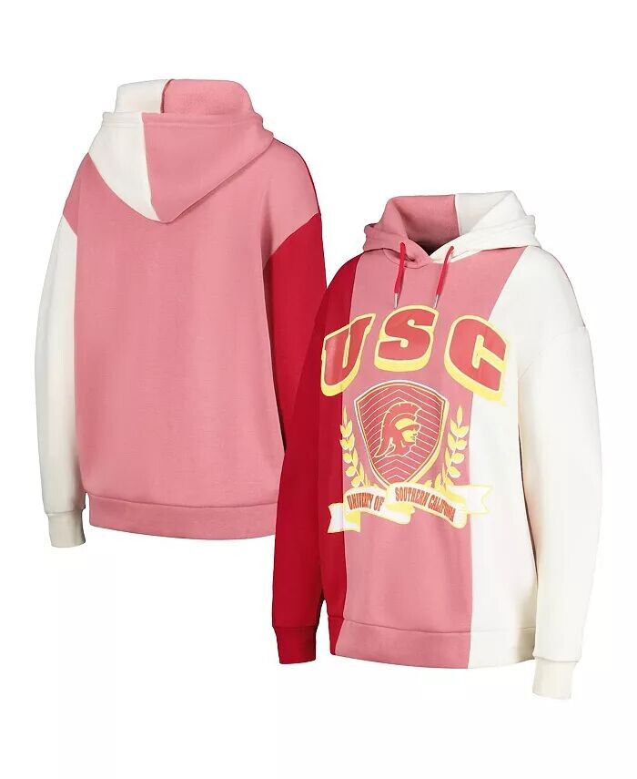

Женский пуловер с капюшоном и цветными блоками Cardinal USC Trojans Hall of Fame Gameday Couture