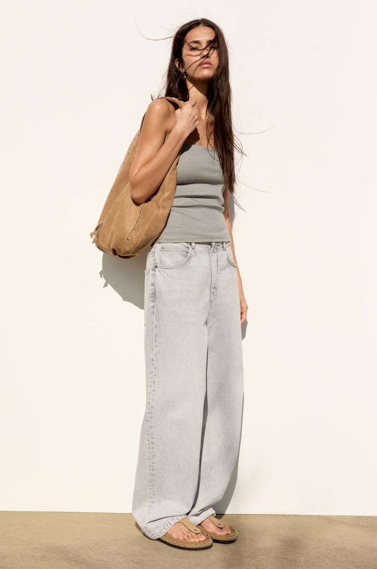 

Топ без бретелек Pull And Bear, серый